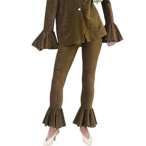 SLEEPER Saturn Metallic Gold Lurex Lounge Pants XL